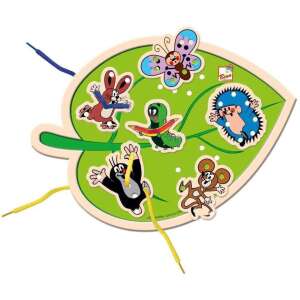 Bino Maulwurf Schnürspiel, Holzblatt mit Figuren aus der Maulwurf-Zeichentrickserie, Schnüraufgabe für Kinder - Entwicklungsspiele für Kinder im Kindergartenalter