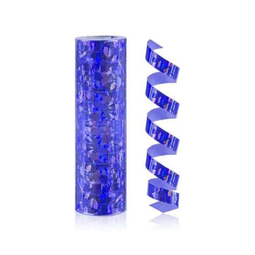 Godan Holographik blaues Serpentinenband, 4 Meter lang, blaues schimmerndes Papier, Partydekoration
