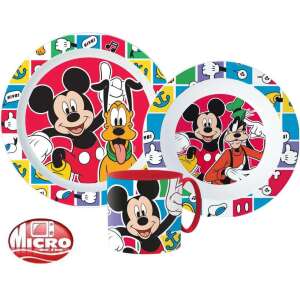 Sada detského riadu Disney Mickey Mouse Better Together, 3 diely, s miskou, tanierom a hrnčekom, s Mickey Mouse a Goofy - Detský riad