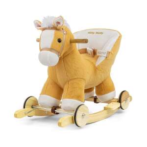 Milly Mally Polly hellbraunes Schaukelpferd mit Rädern, Schaukelpferd für Kleinkinder, Schaukelpferd mit Sound, Schaukelpferd mit Sicherheitsgurt - Schaukelpferde, Schaukeltiere und Entwicklungsspiele für Kinder im Kindergartenalter