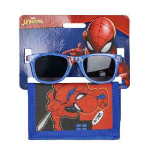 Set de portofel și ochelari de soare Marvel Spiderman pentru copii, portofel albastru cu design Spiderman, ochelari de soare roșii cu design Spiderman, protecție UV400 - Portofele pentru copii