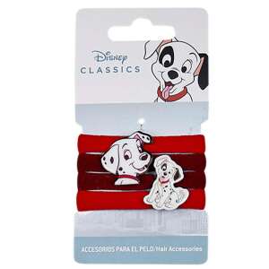 Комплект ластици за коса Disney Classics 101 далматинци, 4 броя, червени ластици за коса с дизайн на далматинско кученце - Дъвка за коса