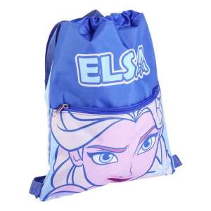 Ruksak sťahovací Frozen Elsa s vreckom na zips, modrý s tvárou Elsy - Tašky do telocvične