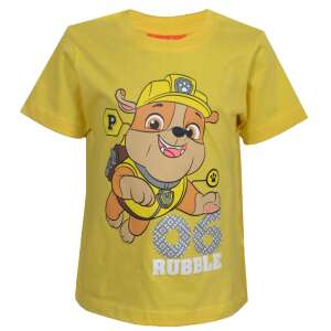 Nickelodeon Paw Patrol Rubble тениска с къс ръкав за момчета, жълта с щампа на Rubble - Бебе & Малко дете