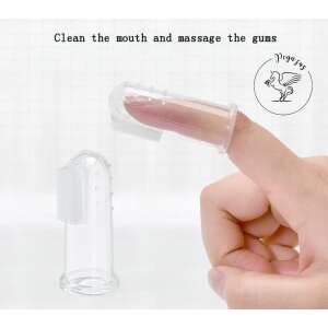 Szilikon ujjkefe csecsemőknek, segít a fogzásban és a fogak tisztításában, BPA mentes, biztonságos és puha, kis dobozban szállítjuk - Baba fogápolás