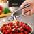 Boming garlic press, stainless steel, ergonomic handle, easy to clean, high efficiency, silver/black