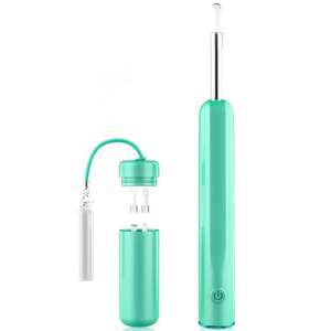 Endoscop wireless verde pentru curățarea urechilor cu cameră de 5MP și lumină LED, include 2 capete pentru urechi, cablu de încărcare și manual de utilizare - Endoscop