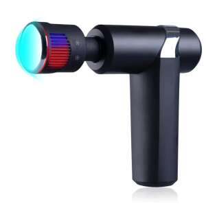 Mini pistol de masaj reincarcabil cu 5 trepte, fara fir, cu compresa calda si rece , King Relax , negru