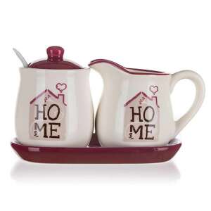 HOME kerámia cukortartó és tejkiöntő aljjal