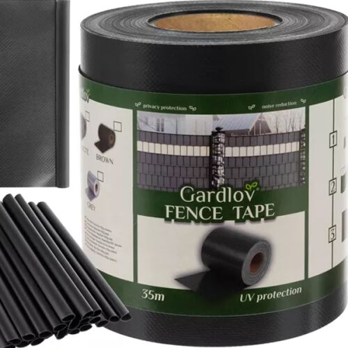 Gardlov fence tape roll, clips, and sample
