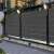 Gardlov Fence Tape, installed on a fence, anthracite color