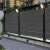 Gardlov Fence Tape, installed on a fence, anthracite color