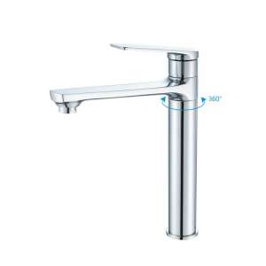 Mosogató csaptelep, Momali, 360 fokos forgás, sárgaréz test, kerámia patron, levegőztetővel, pultra vagy mosogatóra szerelhető, króm szín