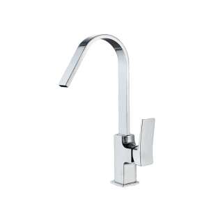 Momali kitchen sink faucet, single lever, brass body, ceramic cartridge, swivel spout, high spout, 360 degrees, chrome finish - Nonbrand Faucet