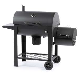 Grill cu cărbune Fieldmann FZG 1018 cu afumător, negru, grill 2 în 1 și afumător, grill de grădină, grădină grill, grill cu cărbune, grill mare, grill negru, grill cu cărbune pe roți - Fieldmann