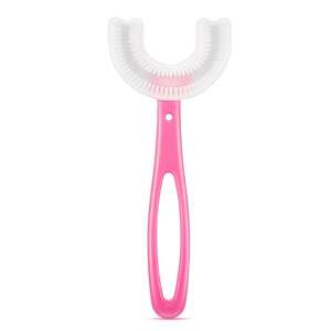 StartONTeam Circular U-Shaped Toothbrush for 6-12 Year Olds, Pink