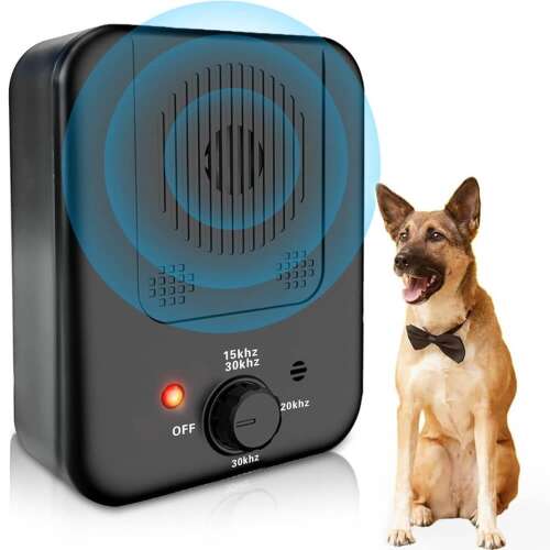 Ultrasonic dog bark deterrent, 15m range, 3 adjustable levels, StartONTeam