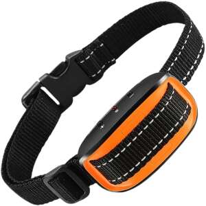 Professionelles Anti-Bell-Halsband für Hunde, automatisch, mit 7 Vibrationsstufen, Piepton, einstellbar, reflektierend, Orange