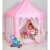 Kruzzel pink play tent for kids, with a child playing inside