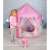 Kruzzel pink play tent for kids, with a child playing inside