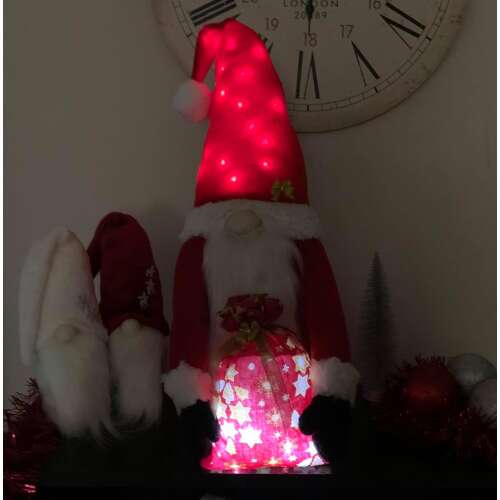 Manó ,karácsonyi , 2 db ledvilágítással, piros 35890465