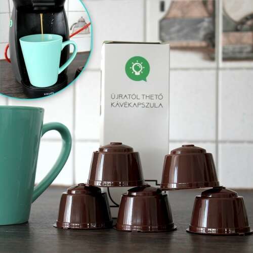 Újratölthető kávékapszulák, Nescafe Dolce Gusto gépekhez kompatibilis, 5 db-os készlet