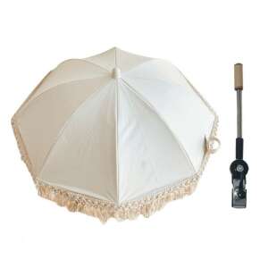 Fehér rojtos napernyő babakocsihoz rögzíthető bilinccsel - Babakocsi napernyő