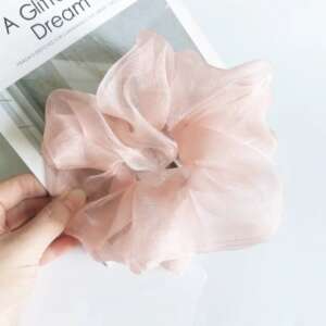 Pepita scrunchie - Rózsaszín-fekete Pepita scrunchie - Rózsaszín-fekete