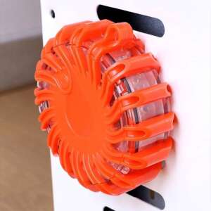 Narancssárga villogó vészjelző lámpa autóhoz, 500 méterről látható, mágneses, vízálló, 15 LED fény, 9 villogási mód - Elakadásjelző