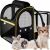 Purlov 23185 pet carrier backpack with cat, dog and rabbit