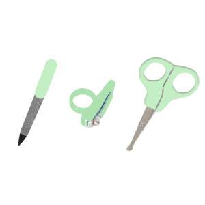 Baby Bruin zöld körömápoló készlet ollóval, csipesszel és reszelővel - Fürdetési kellék