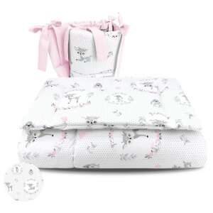 Baby Shop 3 részes ágynemű garnitúra - szürke/rózsaszín őzike 35899896 Ágynemű - baba