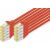 DIGITUS CAT 6A S/FTP Cabluri Patch, Pachet de 10, Roșu, Prim-plan cu conectori