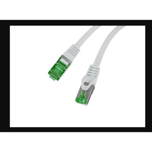 Lanberg Cat7 Patch Kábel 1m Fehér S/FTP, 10 Gigabit Ethernet kábel nagy sebességű internetkapcsolathoz - FTP kábel