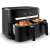 Friteuza cu aer Tefal Dual Easy Fry & Grill EY905B, capacitate 8,3L, negru și argintiu, cu pui și cartofi prăjiți
