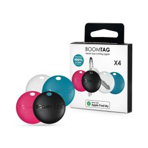 Boompods bluetooth tracker tag - Boompods Boomtag - 4 db/csomag - fekete/fehér/kék/rózsaszín 95912894 - Boompods
