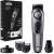 Braun BT7420 beard trimmer, silver, with charging stand and precision combs