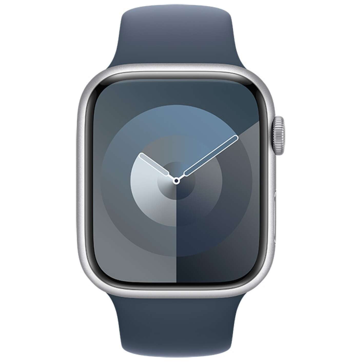 Apple watch s9 aluminium 45mm silber (sportarmband sturmblau) s/m...