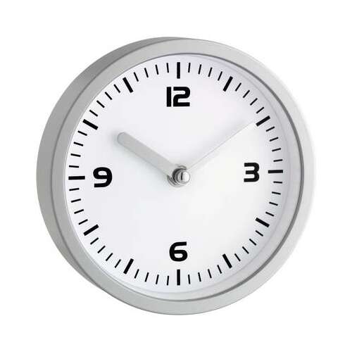 Ceas cu cuarț TFA 60.3012 pentru baie, 160 x 45 mm, argintiu, cadran alb