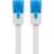 Goobay U/UTP CAT6a flat patch cable, 2 meters, white, showing the cable's connectors