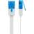 Goobay U/UTP CAT6a flat patch cable, 2 meters, white, close-up of connectors