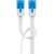 Goobay U/UTP CAT6a flat patch cable, 2 meters, white, showing the cable's flexibility