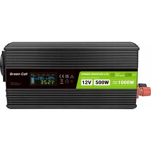 Invertor auto Green Cell 12V la 230V 500W cu afișaj LCD - Invertoare auto