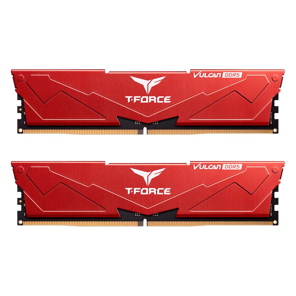 Teamgroup 64gb / 5200 t-force vulcan red ddr5 ram kit (2x32gb) (f...