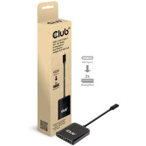 CLUB3D CSV-1555 video átalakító kábel 1,5 M USB C-típus 2 x DisplayPort Fekete (CSV-1555) 95966061 - Club3D