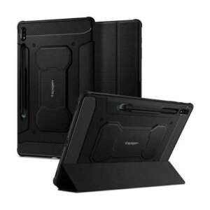 Калъф Spigen Rugged Armor Pro за Samsung Galaxy Tab S9 FE LTE, черен, със стойка, държач за писалка, удароустойчив, трикратен - Калъф за таблет