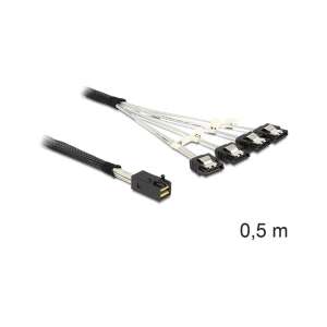 DELOCK Kabel SAS Mini SAS HD -> 4x Sata 7Pin St/St 0.50m (83392) 95978915 - Kabel danych
