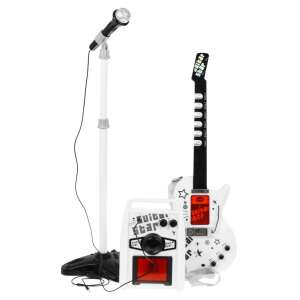 Biela elektrická hračkárska gitara + biely zosilňovač