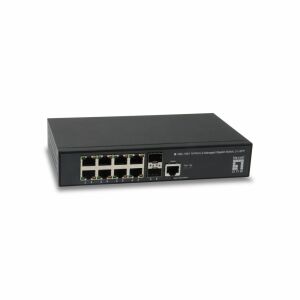 LevelOne GEL-1061 10-Port Gigabit Ethernet menedzselt switch elölnézet - LevelOne