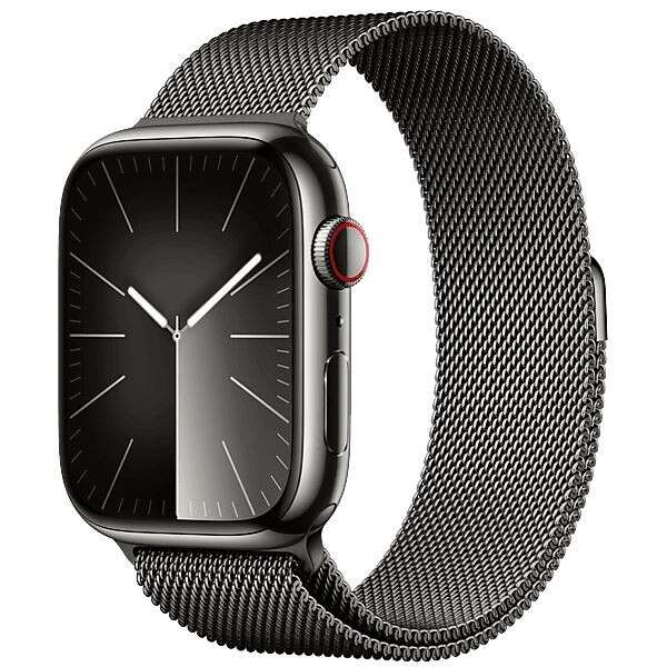 Apple watch s9 edelstahl cellular 45mm graphit (milanaise graphit...